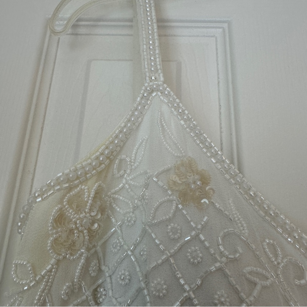 BHLDN White Lace Spaghetti-Strap Wedding Dress - Picture 5 of 16
